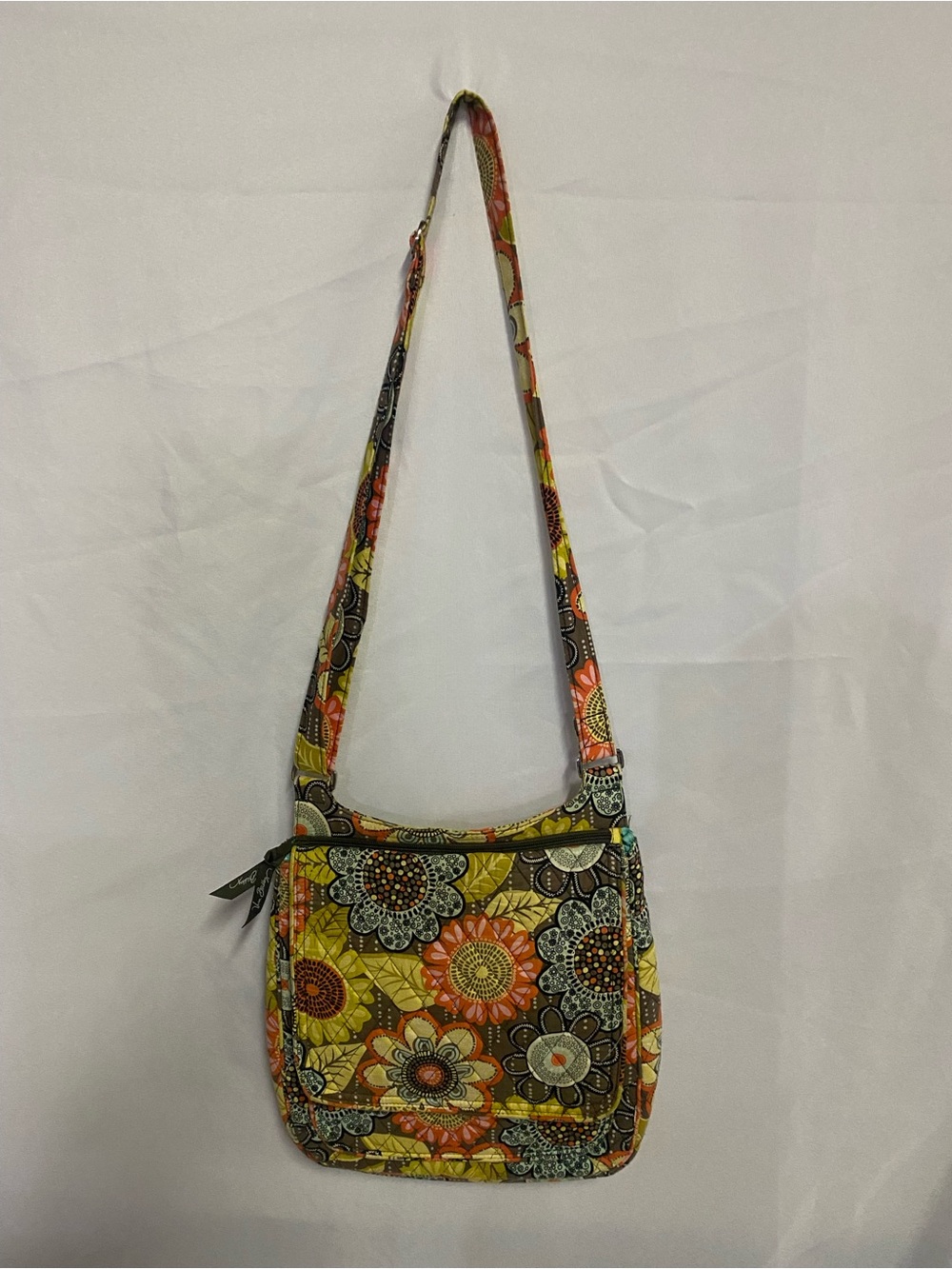 Vera Bradley Floral Crossbody Shoulder Bag - Yellow Orange Multicolor